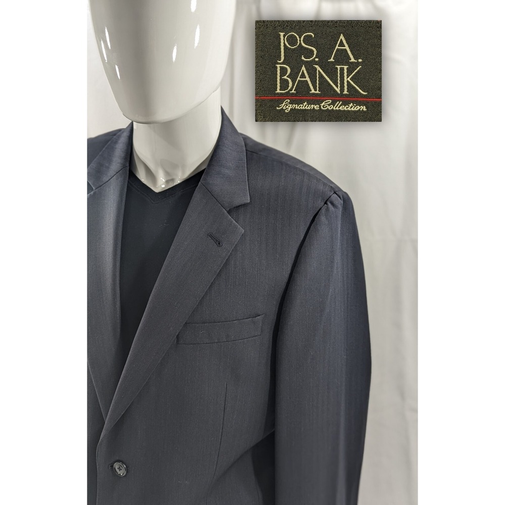 Jos A Bank Mens Blazer Sport Coat Two Button Casual Jacket Size 40S Wool‎ Suits